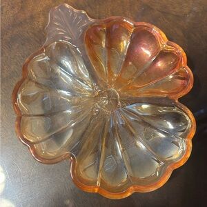 Artisan Amber Glass  Dish